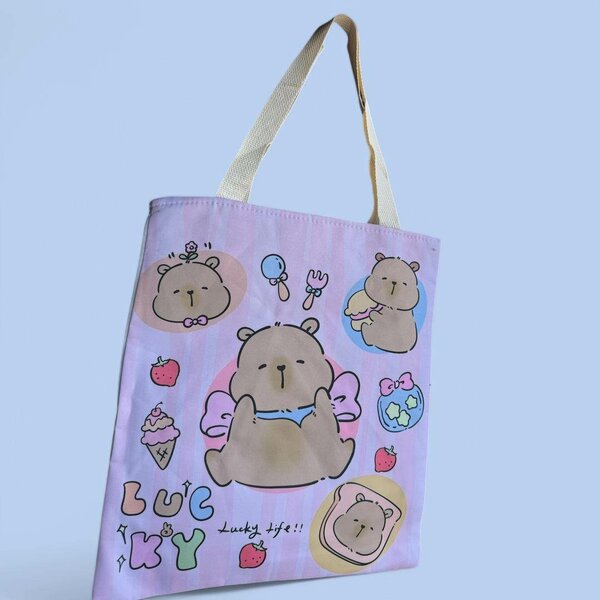 Tote Bag Capybara Cartoon