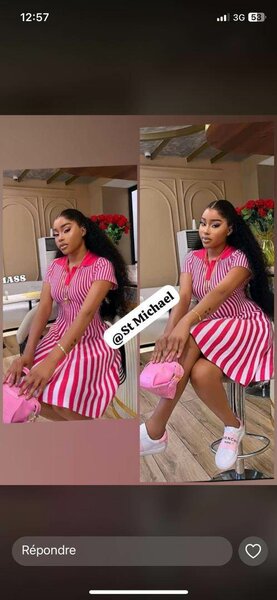 Robe rayée rose élégante