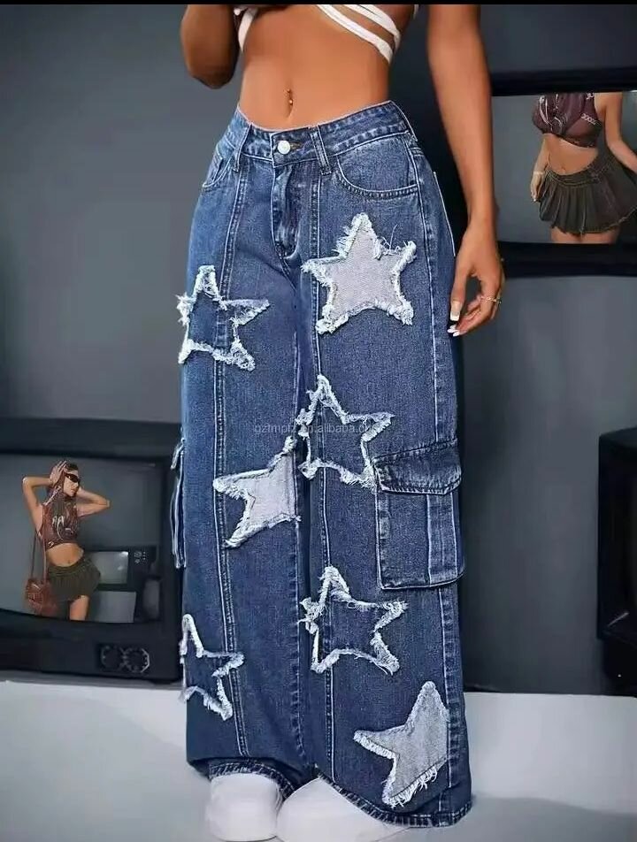 Pantalon en jean étoiles