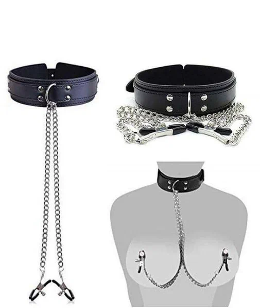 Collier BDSM avec pinces