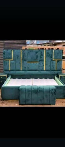 Headboard,side drawers,bed, and an ottoman