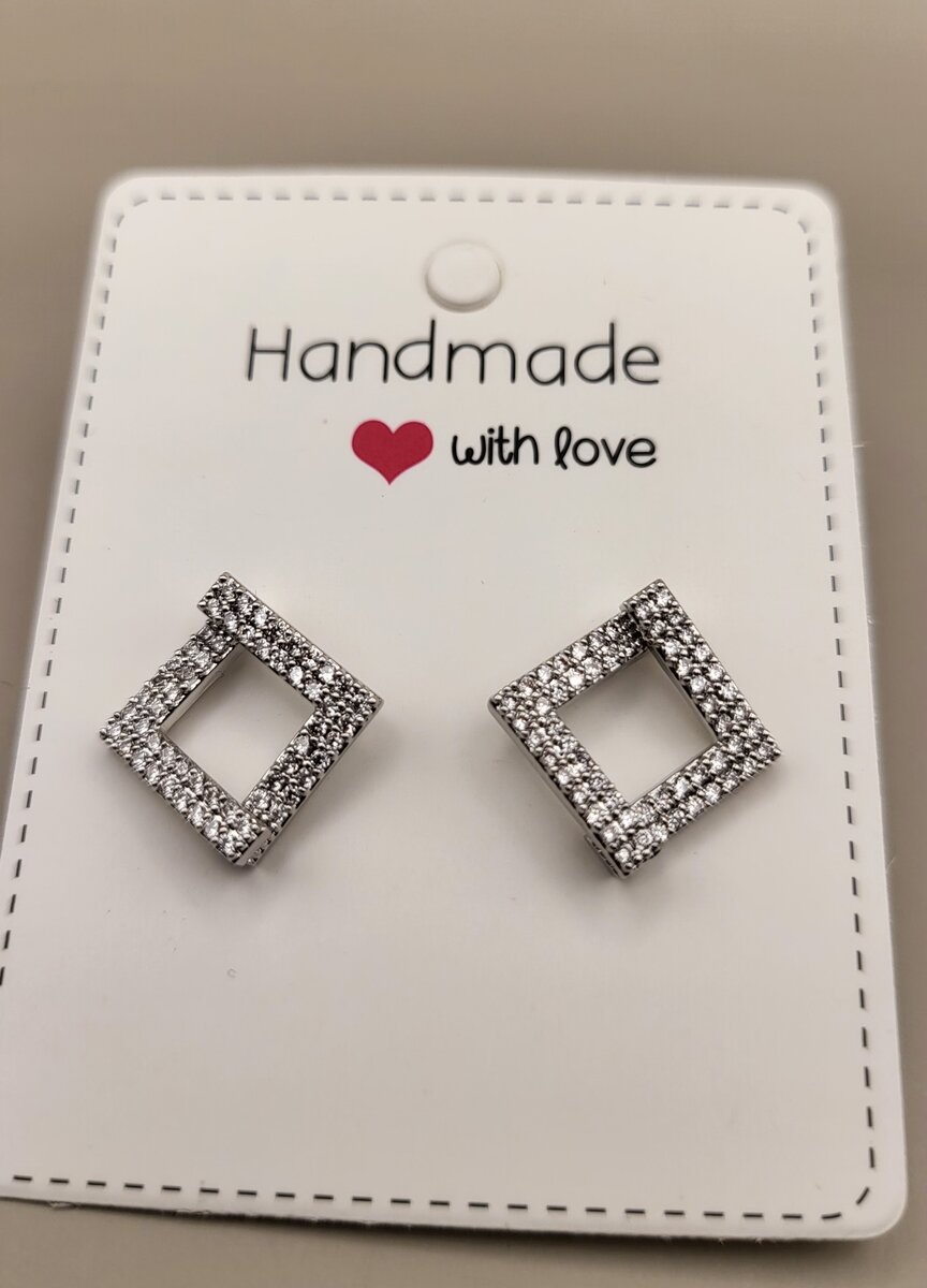 Square  zircon stud