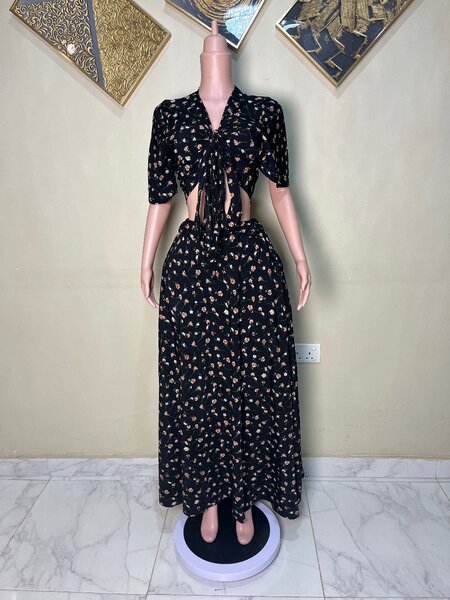 Flared skirt and top set