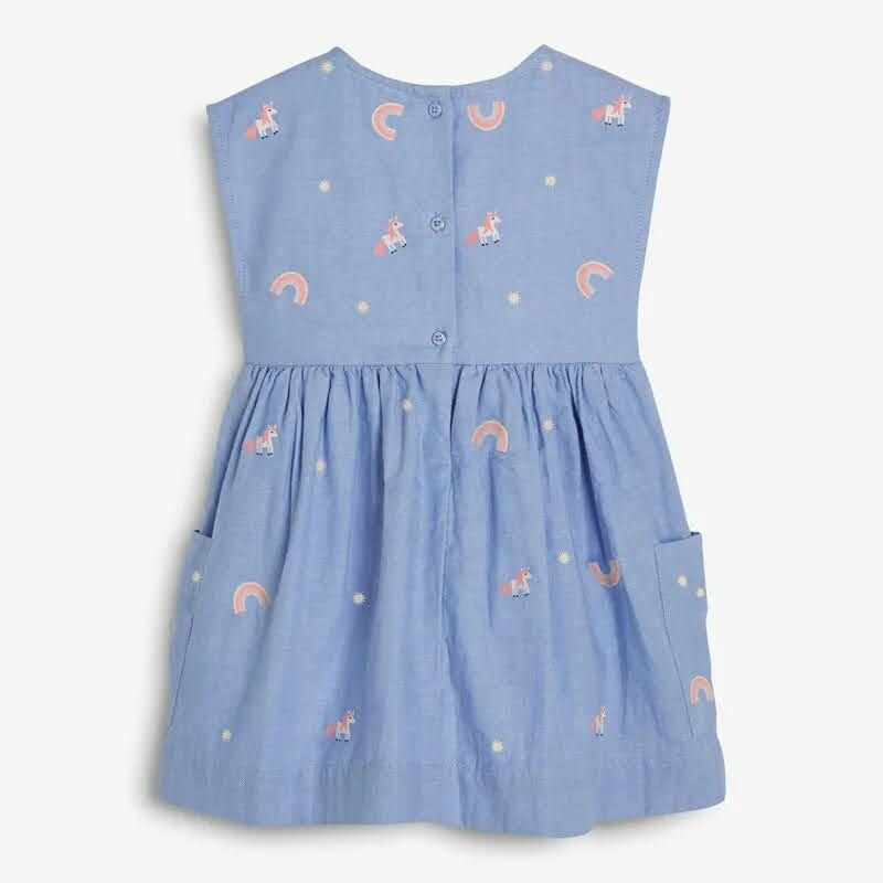 Robe Enfant Bleu Imprimé Licorne