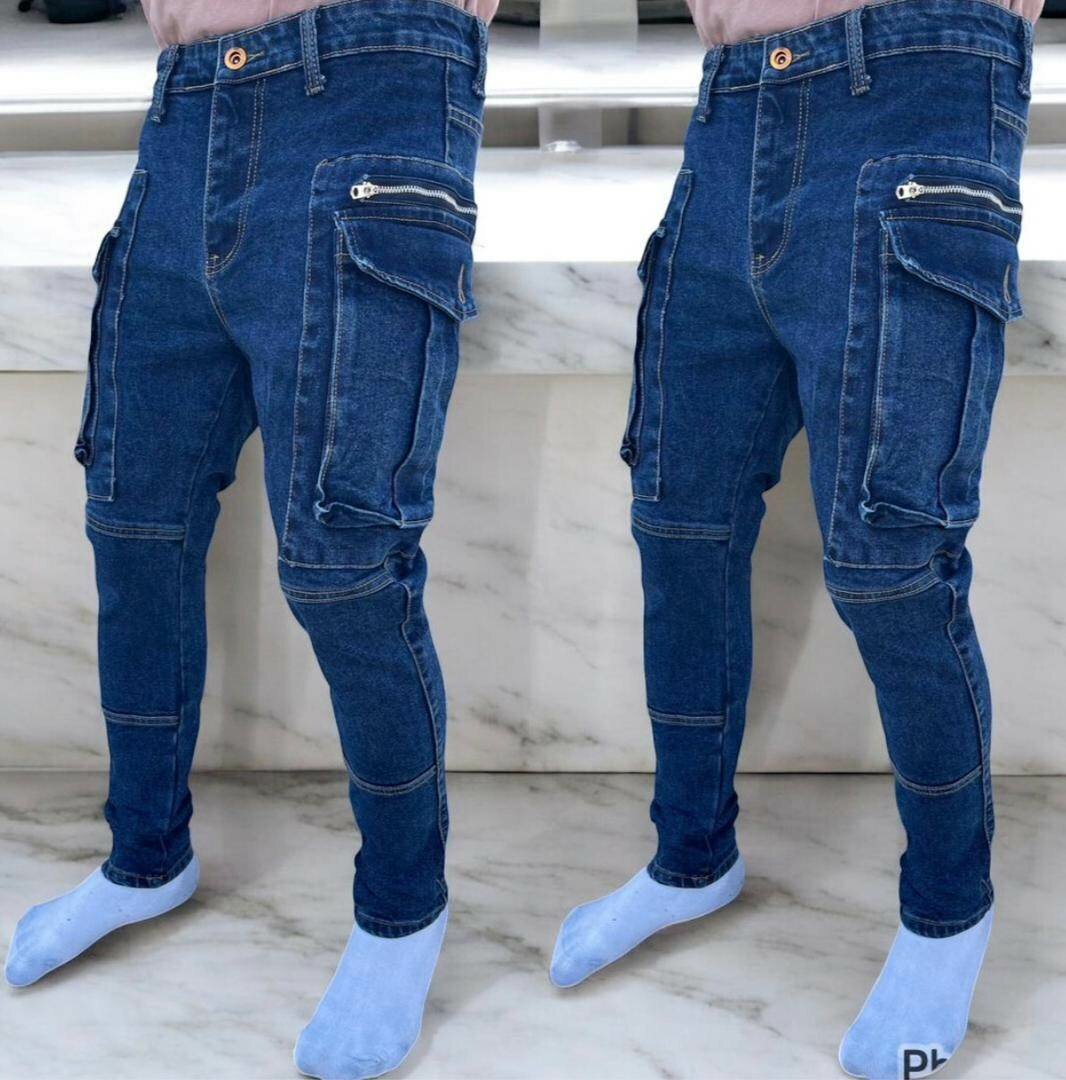 Jeans cargo slim homme