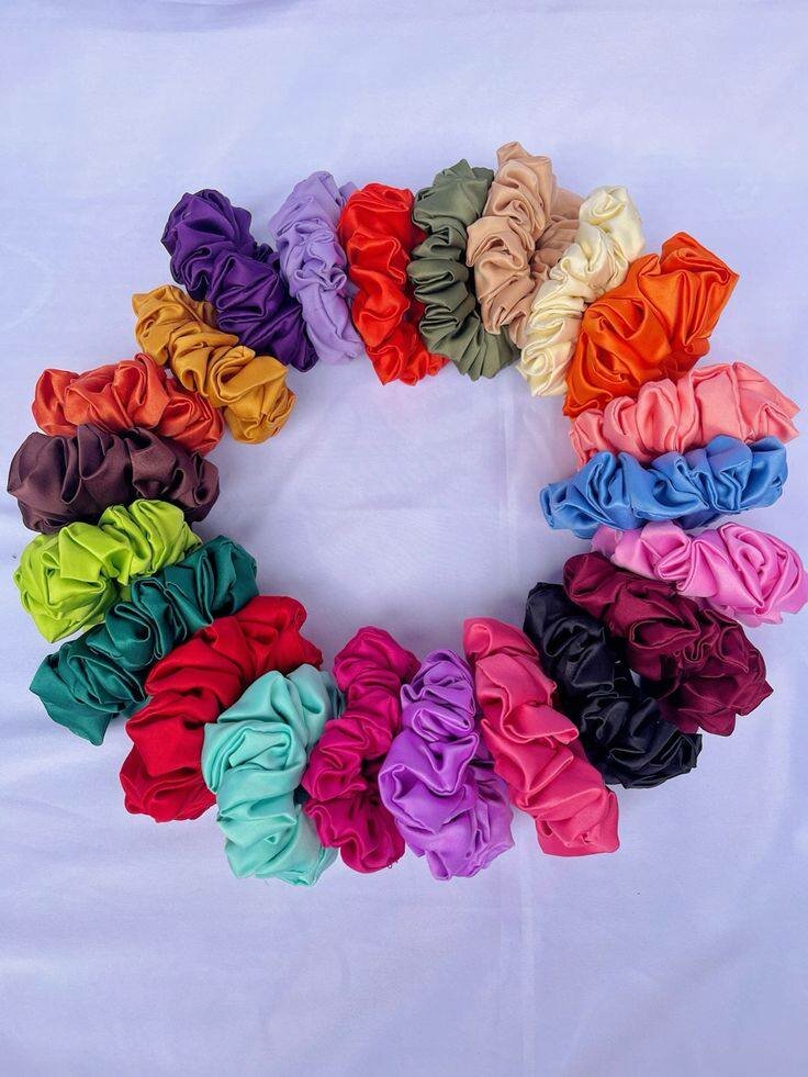 Chouchous en satin colorés