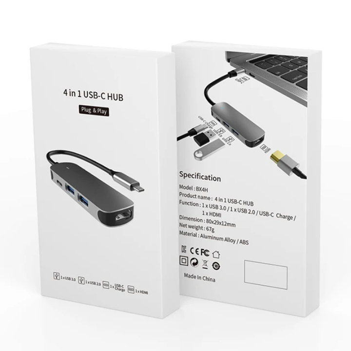 Hub USB-C 4 en 1 - Adaptateur USB 3.0 et HDMI