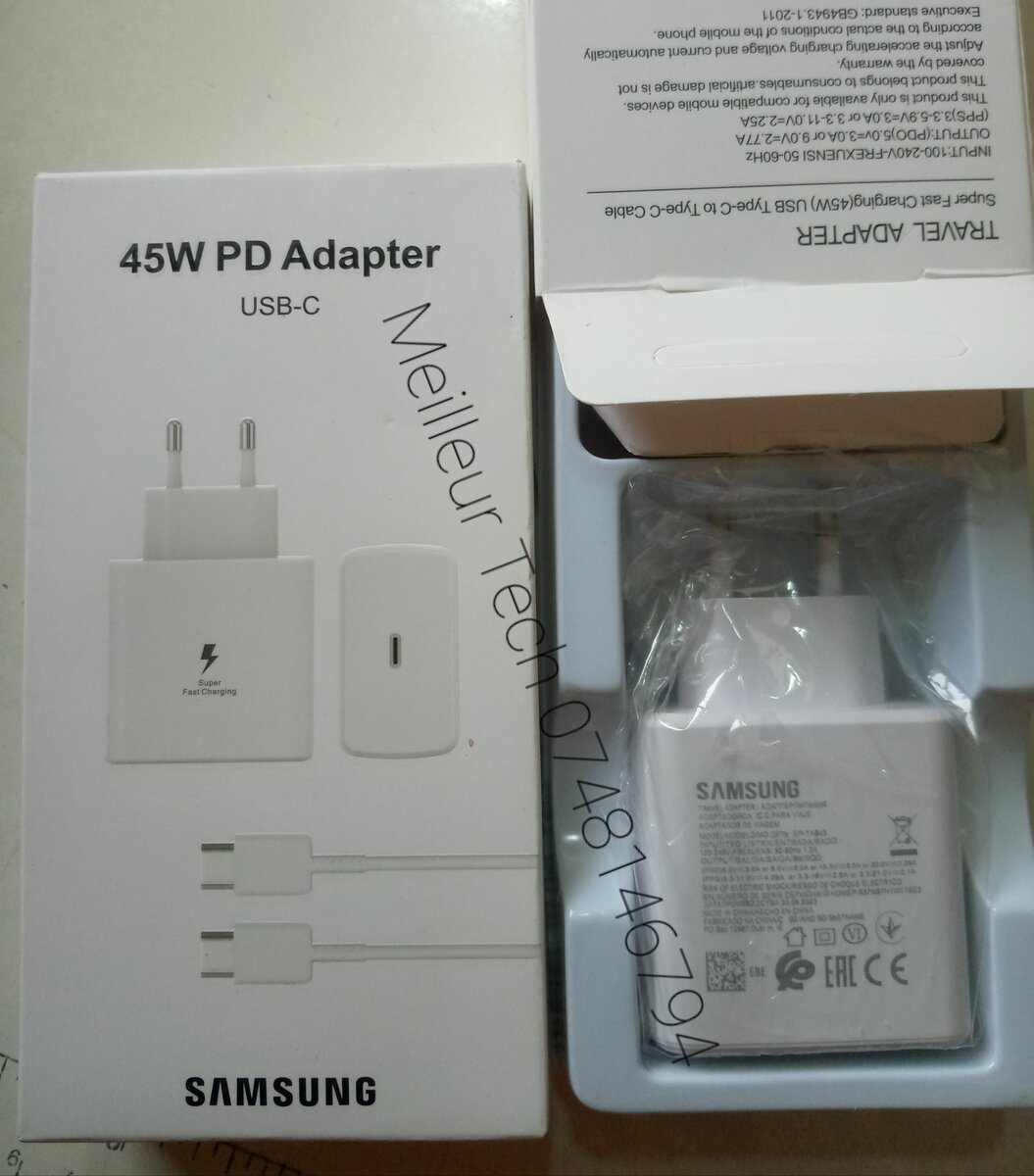 Chargeur Samsung ultra rapide 45w bonne qualité garantie