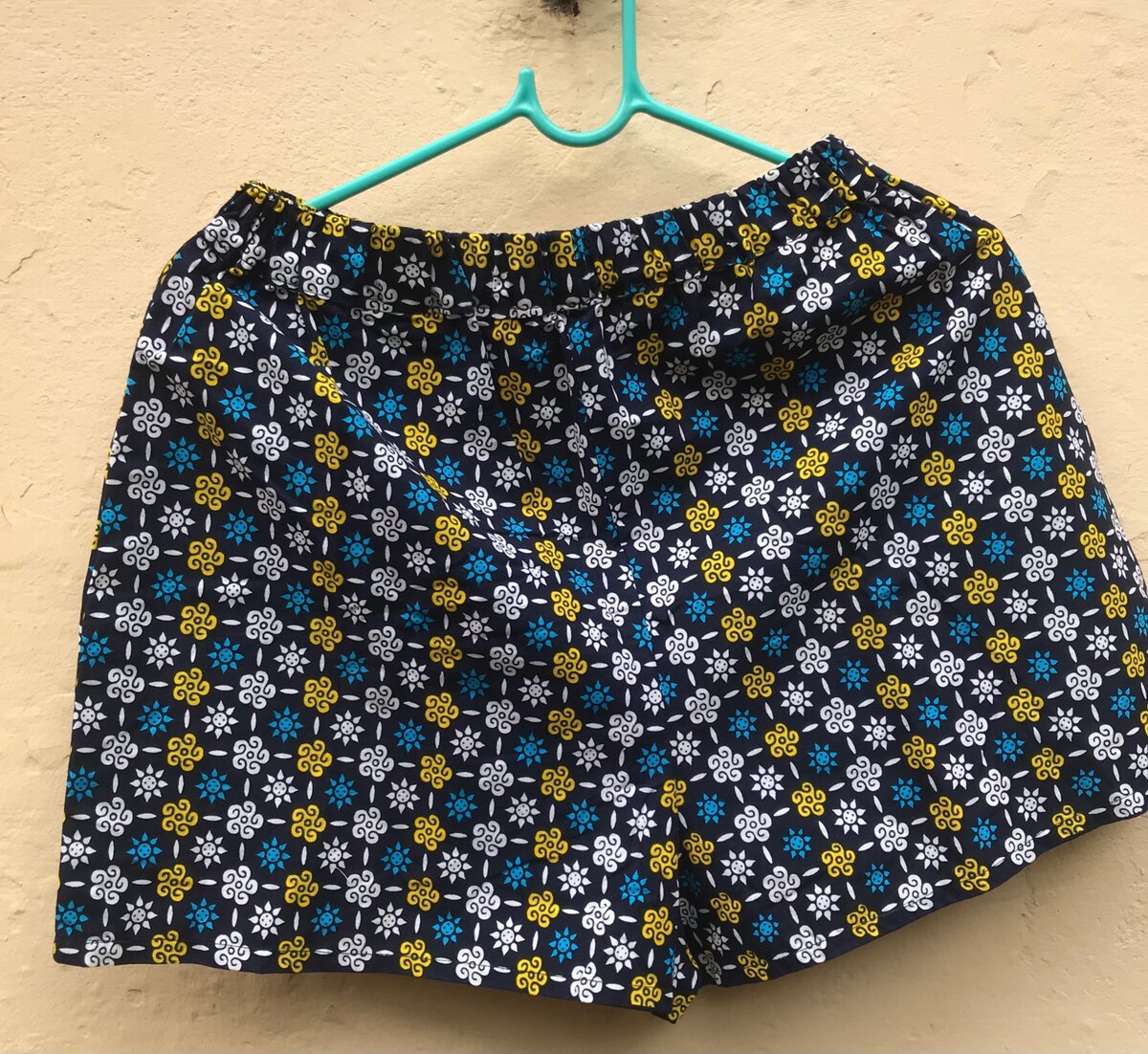 African print shorts