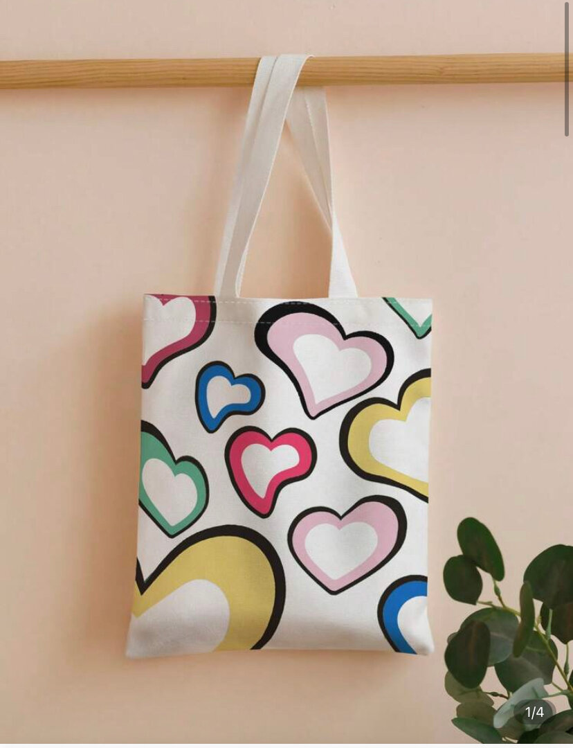 Sac fourre-tout à motifs cœur