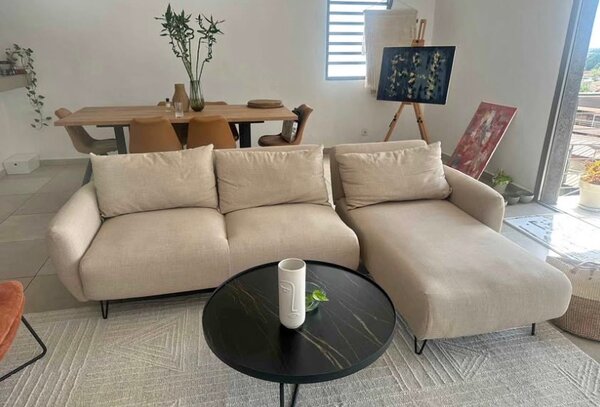 Canapé d'angle moderne beige