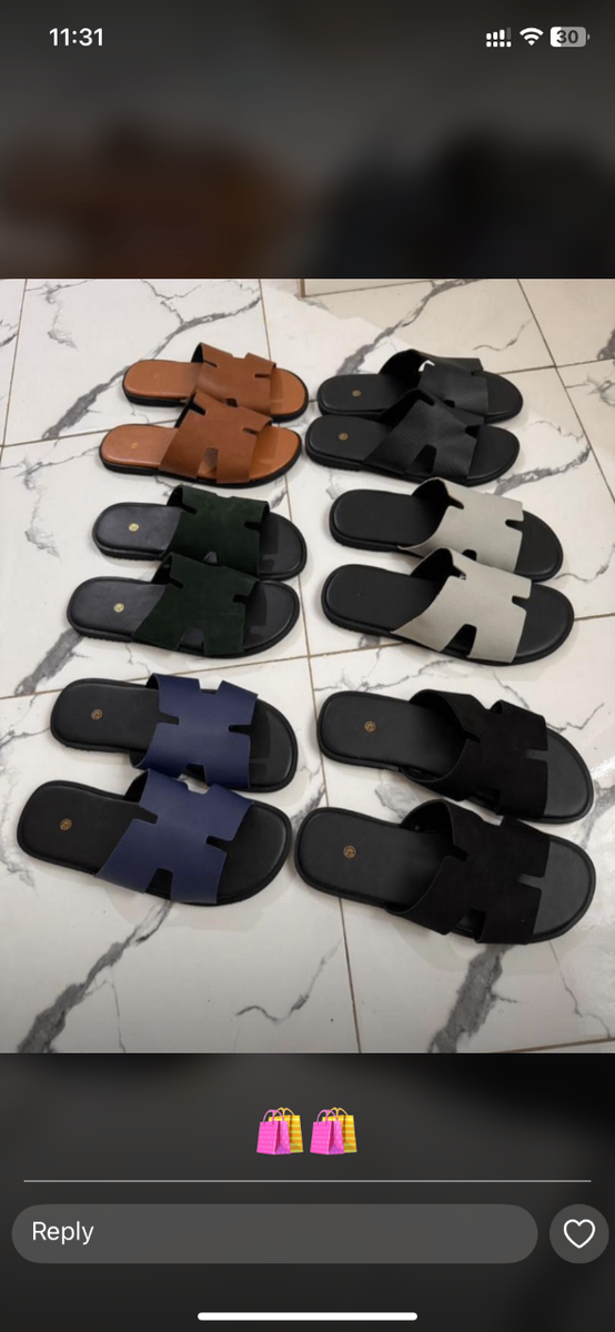 Authentic leather slippers