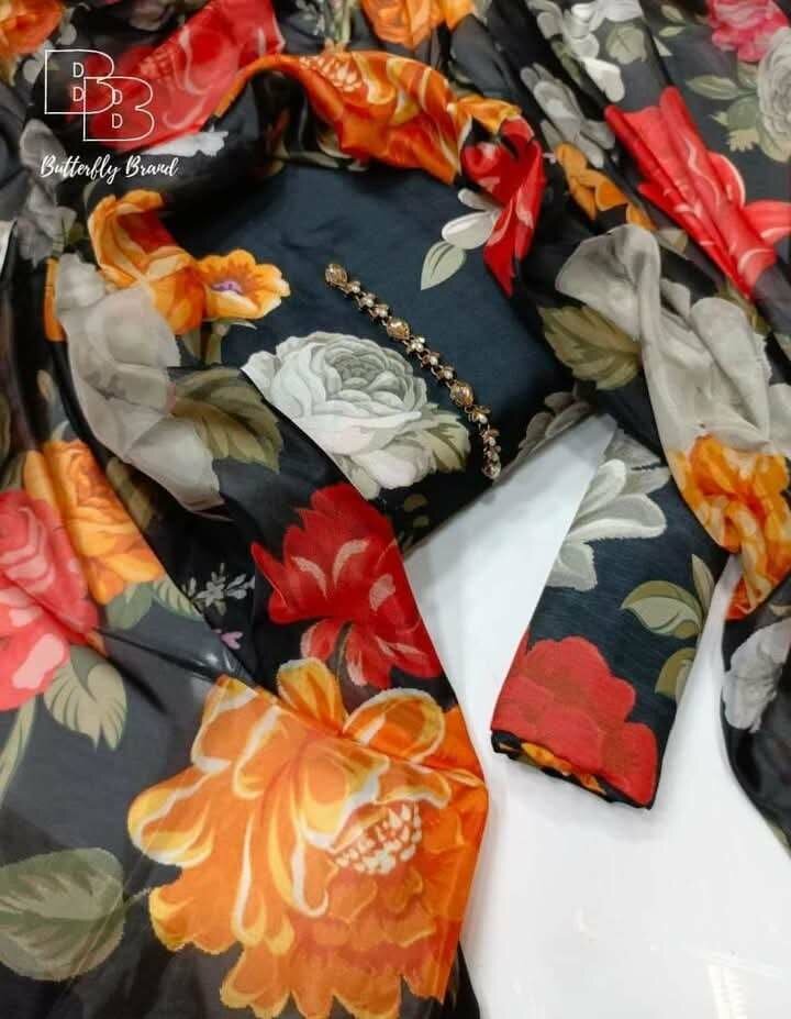 Printed lawn suit
