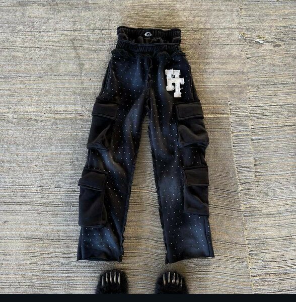 Pantalon cargo à strass