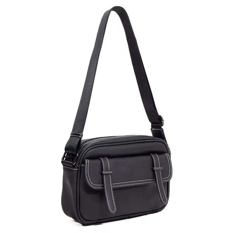 Sac bandoulière noir en cuir