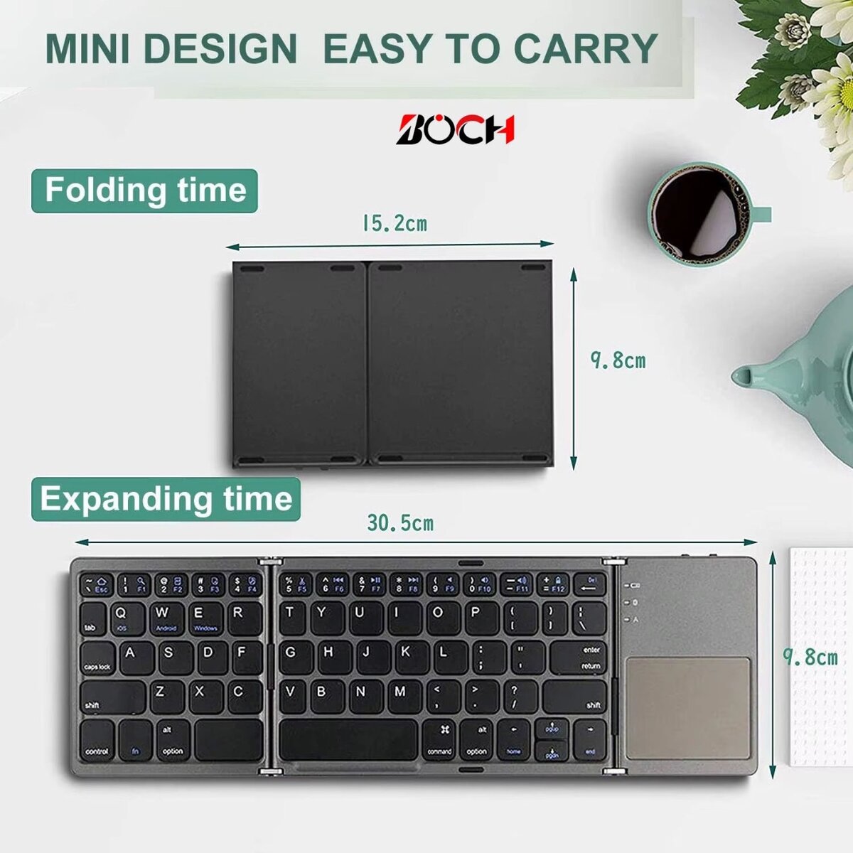 Clavier pliable Bluetooth compact