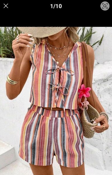 Set rayé d'été décontracté