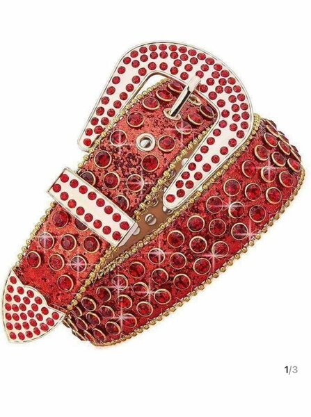 Ceinture strass rouge brillante