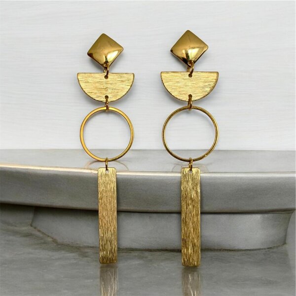 Boucles d'oreilles "Géo" fait main by kalyne Bleu