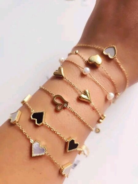 Ensemble de 5 bracelets en or