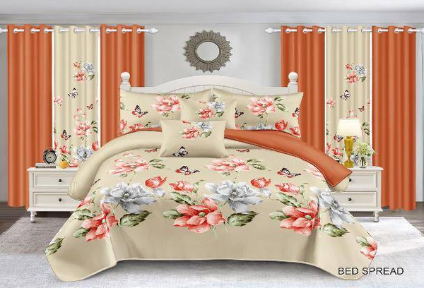 Bedroom set in orange color