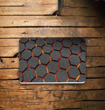 Lava Abstract Hexagon Laptop Skin Vinyl Sticker Decal, 12 13 13.3 14 15 15.4 15.6 inch Laptop Skin Sticker Cover Art Decal Protector Fits All Laptops