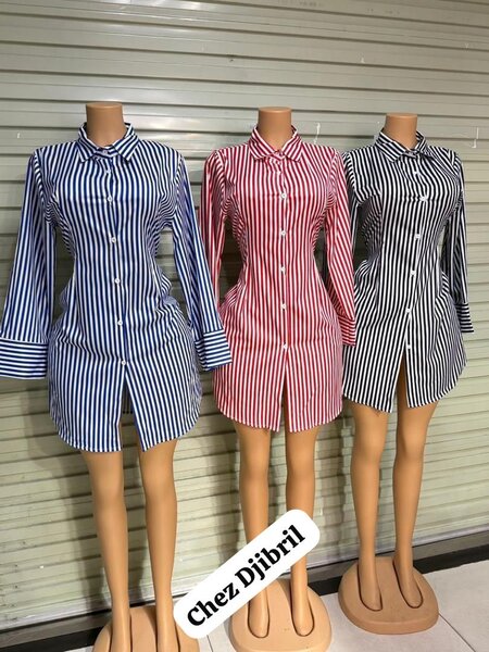 Chemise-robe rayée élégante