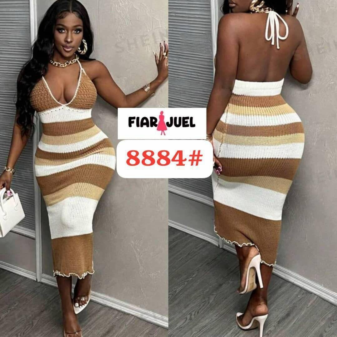 Robe longue tachetée élégante