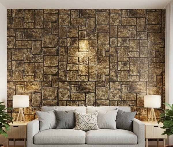 Papier peint effet pierre