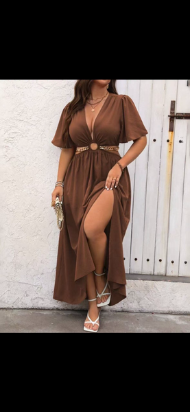 Robe Longue à fente Évasée