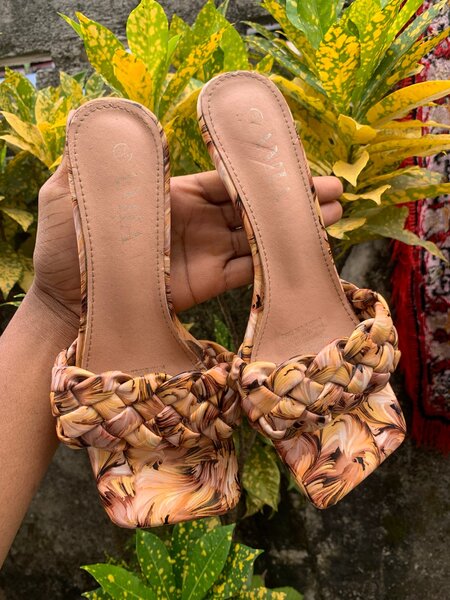 Mules à talons tressés femme