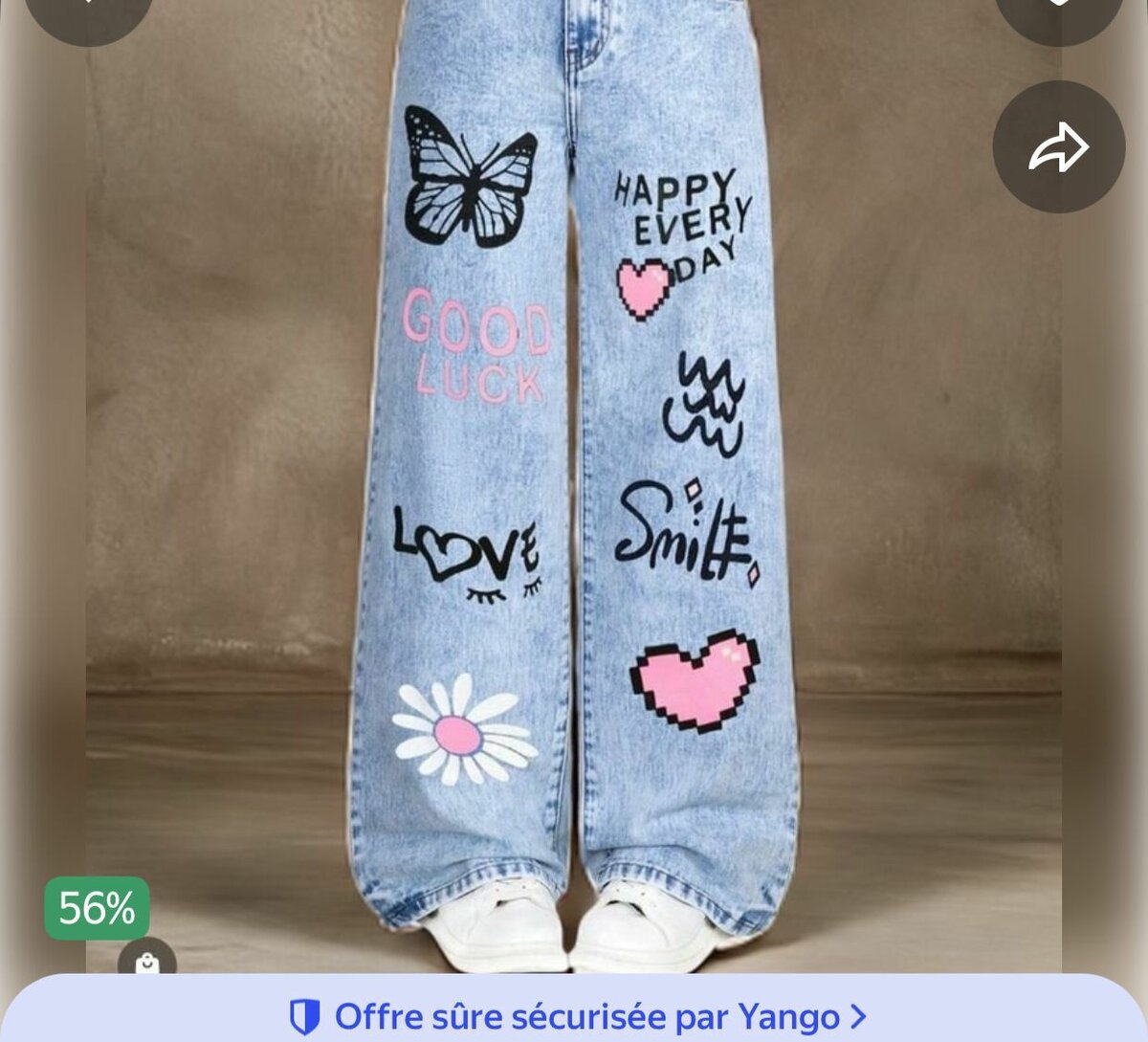 Jean Évasé Imprimé Mode