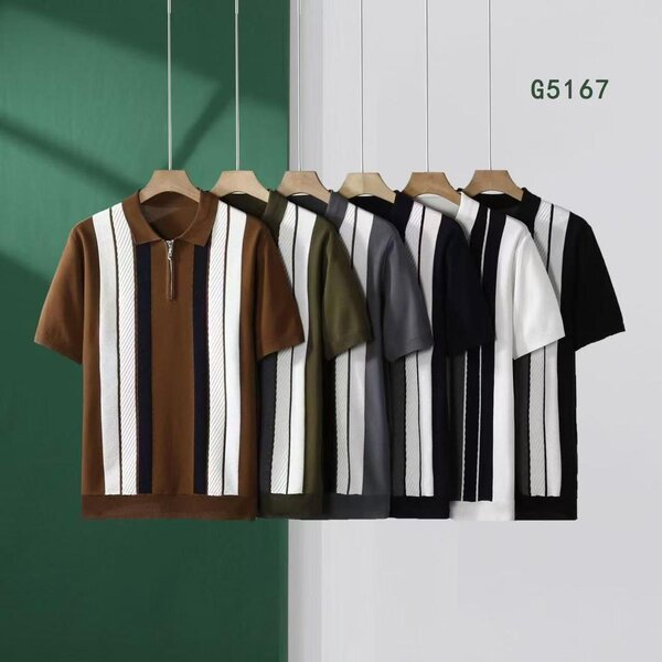 Polo en maille rayé coloré