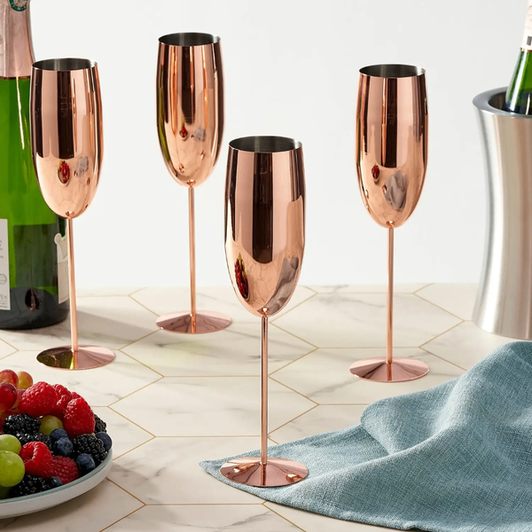 Lot 6 erres Champagne en acier