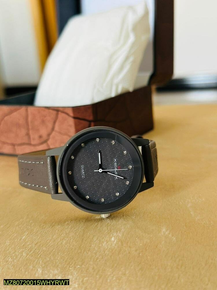 Men and women black and brown wrist watch