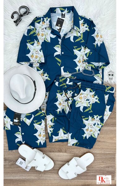 Ensemble chemise et short hawaïen