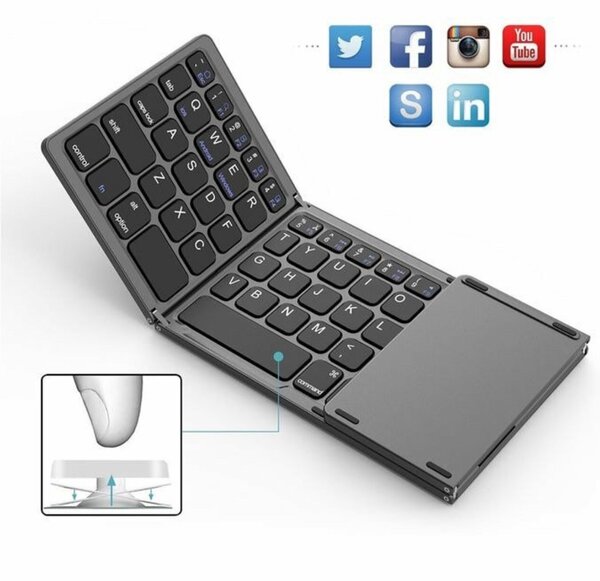 Clavier Bluetooth Pliable avec Touchpad