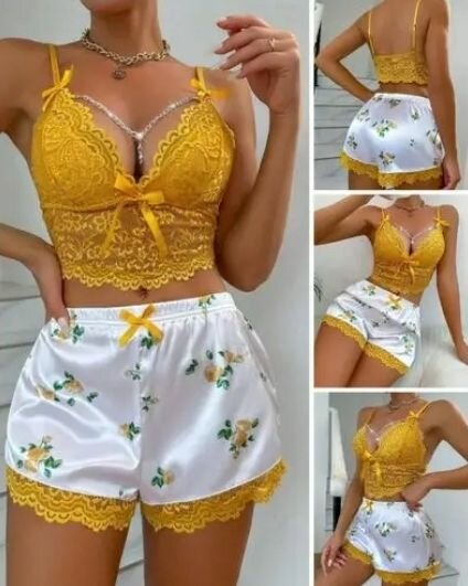 Ensemble de lingerie en dentelle et satin