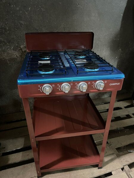 4-Burner Gas Stove with Shelf