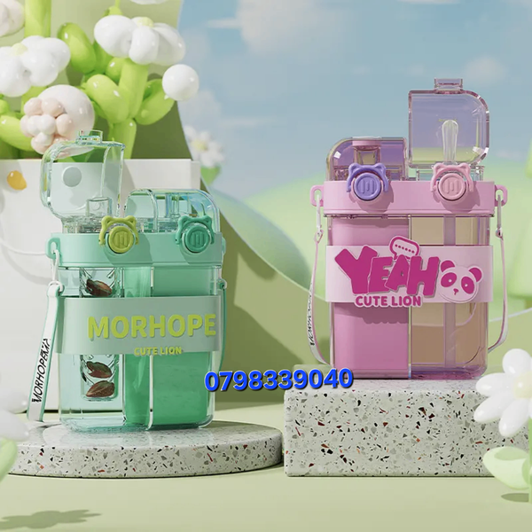 Bouteille Cute Lion Double Compartiment