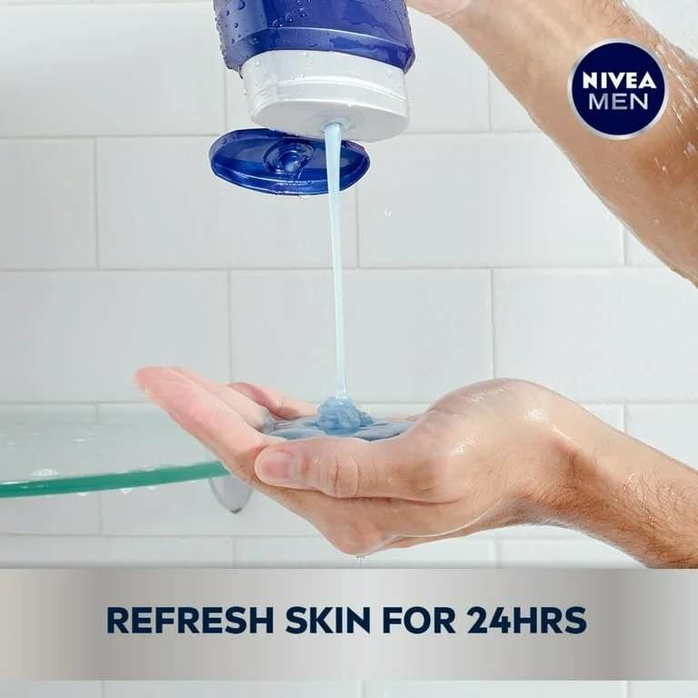 NIVEA MEN Cool Body Wash with Icy Menthol, Scented Body Wash