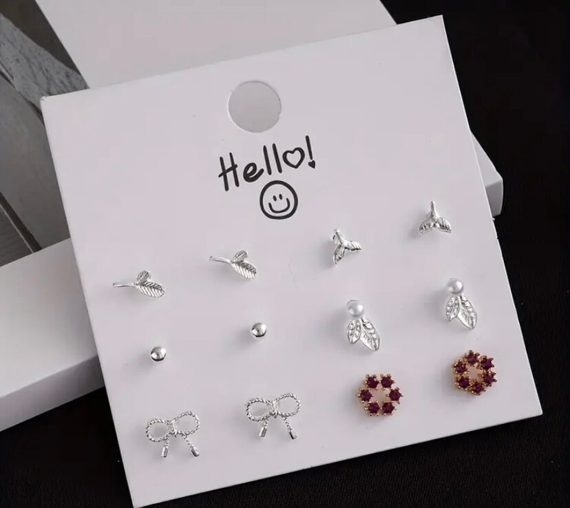 Ensemble de 9 paires de boucles d'oreilles