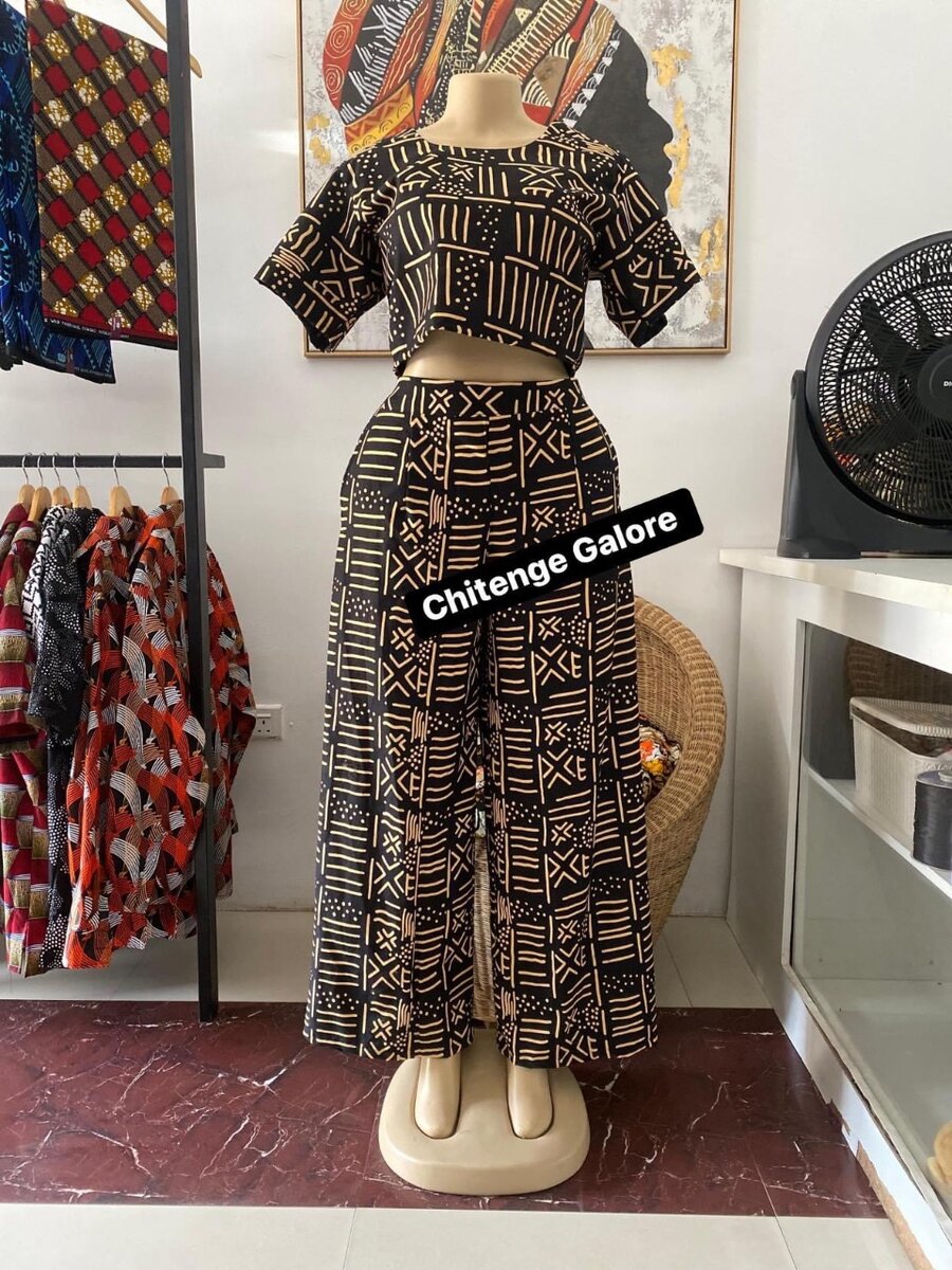 Chitenge 2 piece pants ant crop top