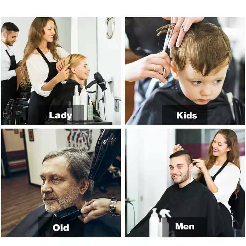 Tablier de coiffure unisexe imperméable avec fermeture à pre