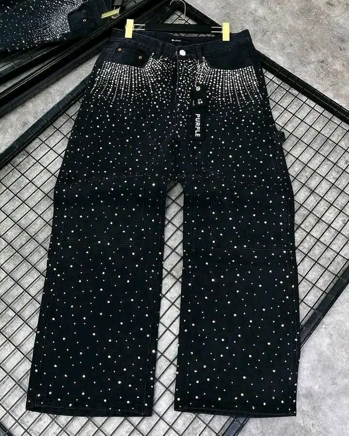 Jean noir à strass