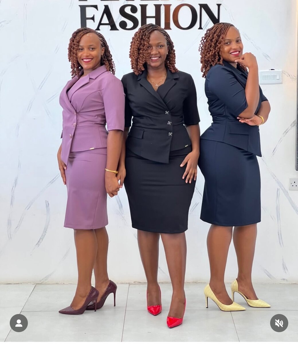 Navy blue office dress