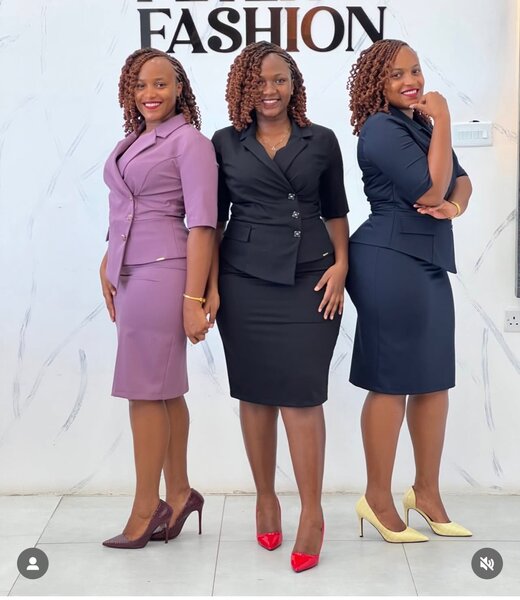 Navy blue office dress