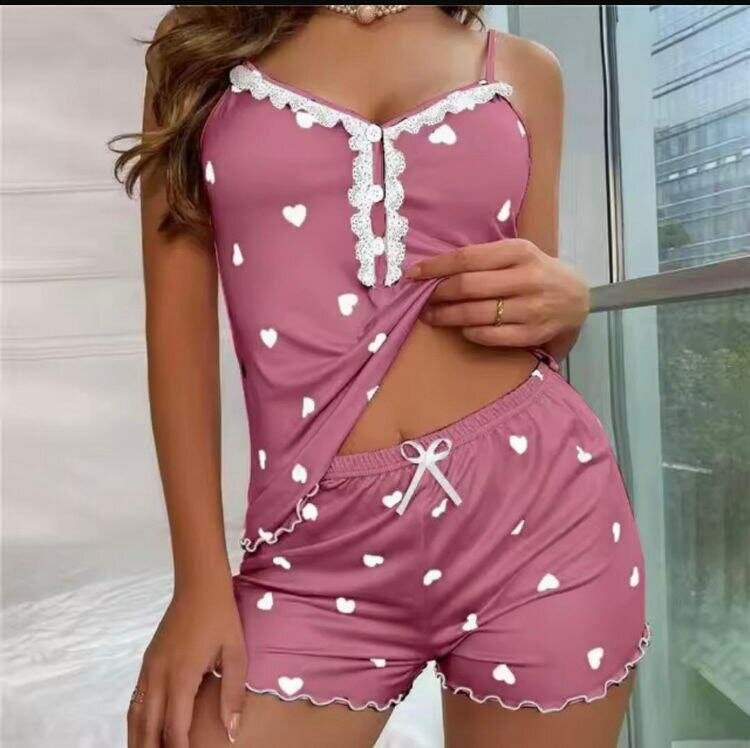 Pyjama femme à cœurs