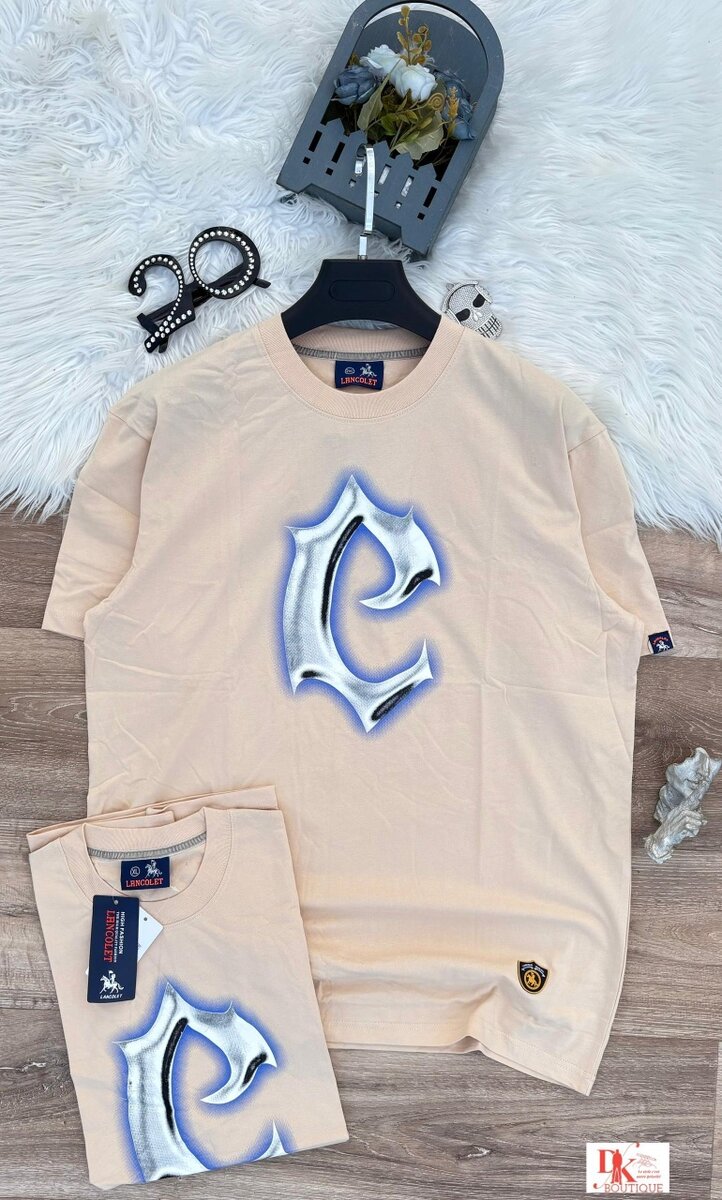 T-shirt beige à logo