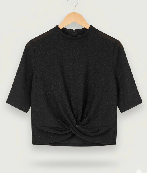 Top noir à nœud moderne